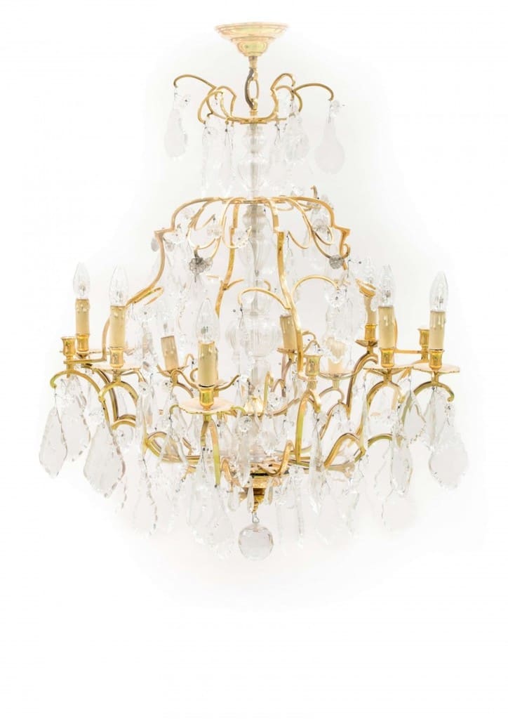 Gilt-metal Louis XVI style chandelier