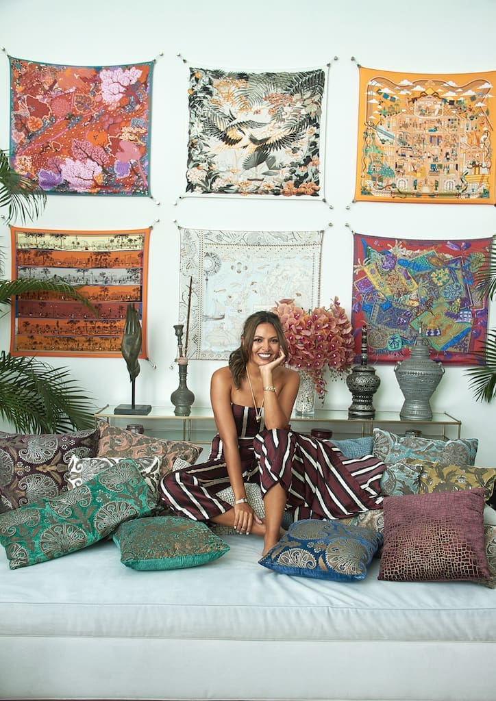 Maggie Wilson-Consunji wearing Patty Ang at her living room.