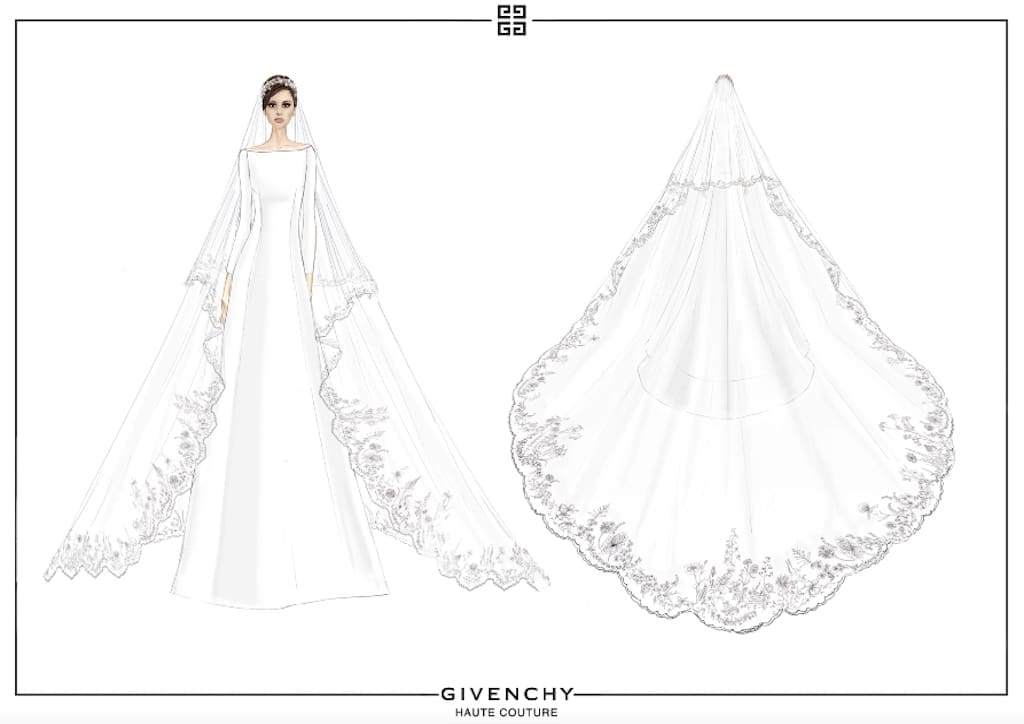 The Givenchy gown paid tribute to the bride's modernity while remaining true to the brand's rich heritage