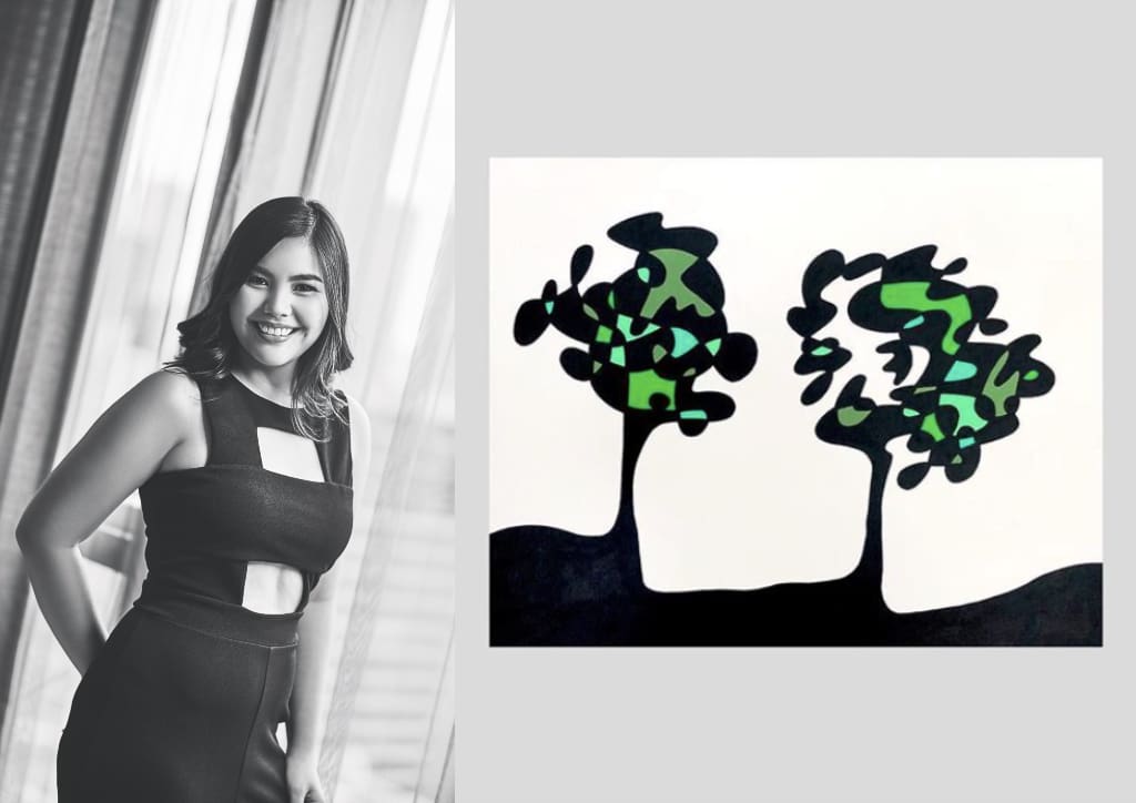 Paulina Luz-Sotto (Photograph by Hub Pacheco (portrait) and @artbypaulina Instagram (art work))