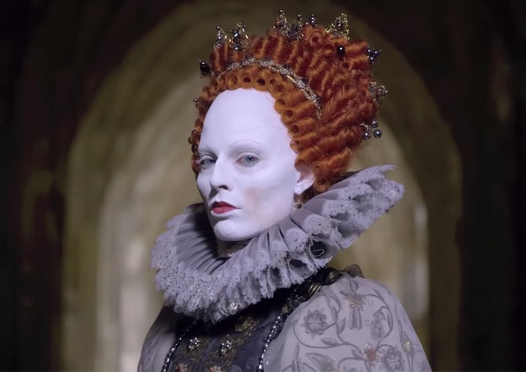 Margot Robbie as Queen Elizabeth I in Mary, Queen of Scots (2018)