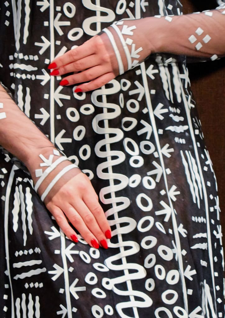 TRITIK, Rajo Laurel, Red Charity Gala 2018 (“A technique wherein I am using the alibata and the Filipino Alphabet as a point of design.”)