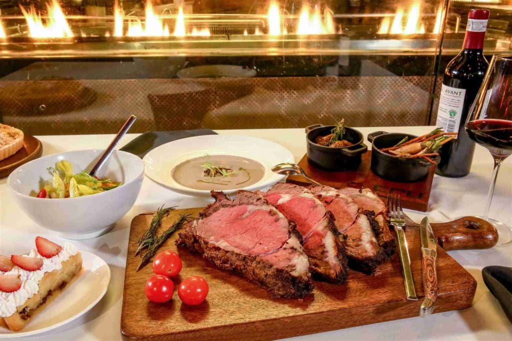 U.S. Certified Angus Beef on a wooden board.