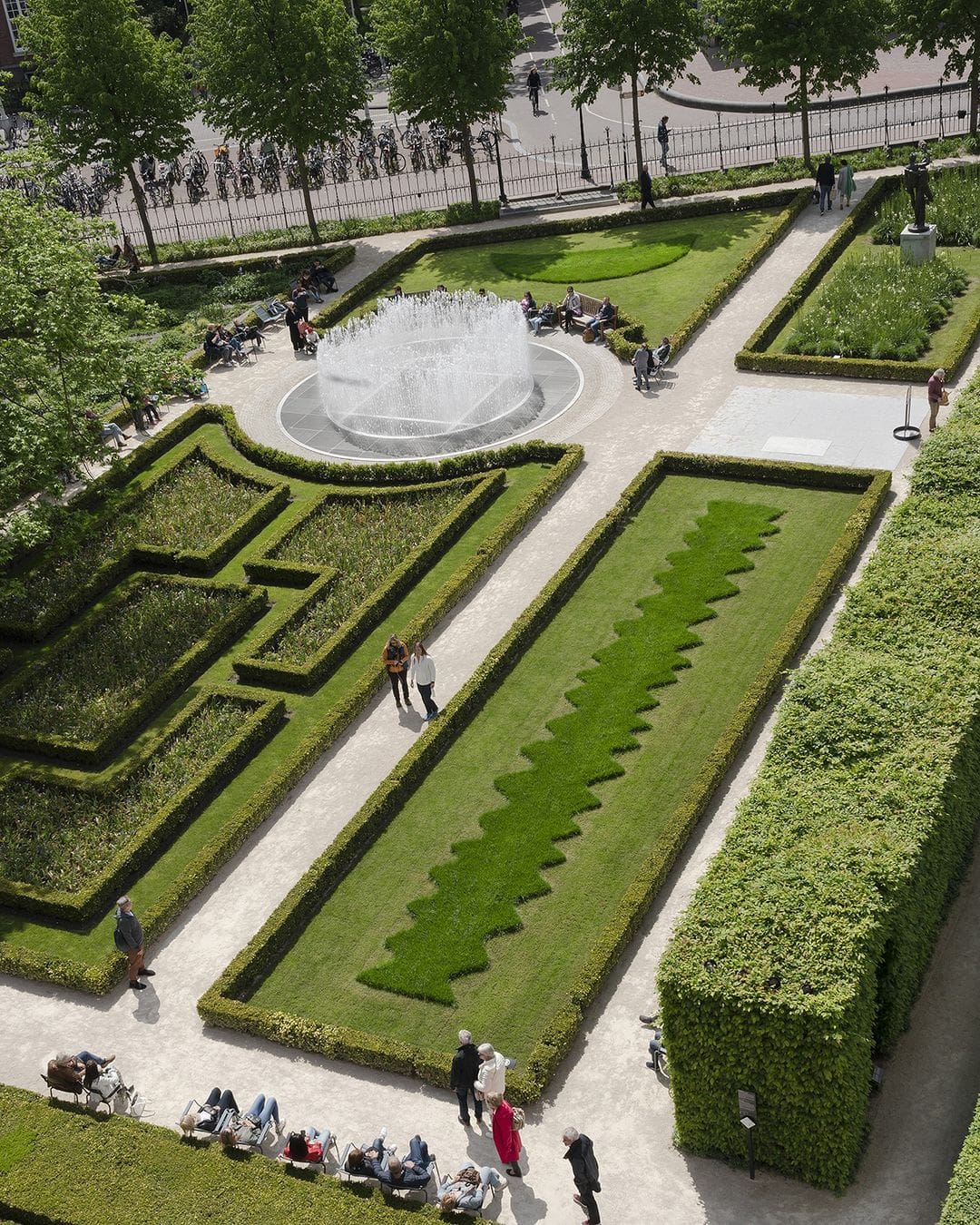 The immaculate gardens outside the Rijksmuseum