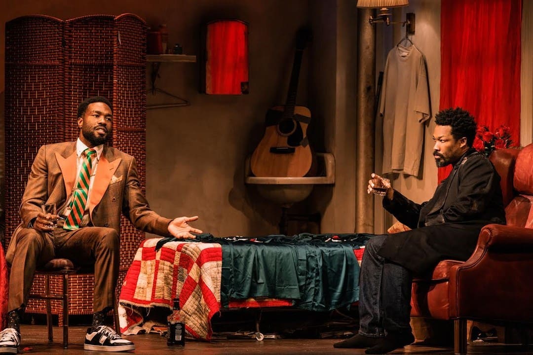 Lincoln and Booth, the brothers at the center of "Topdog/Underdog"