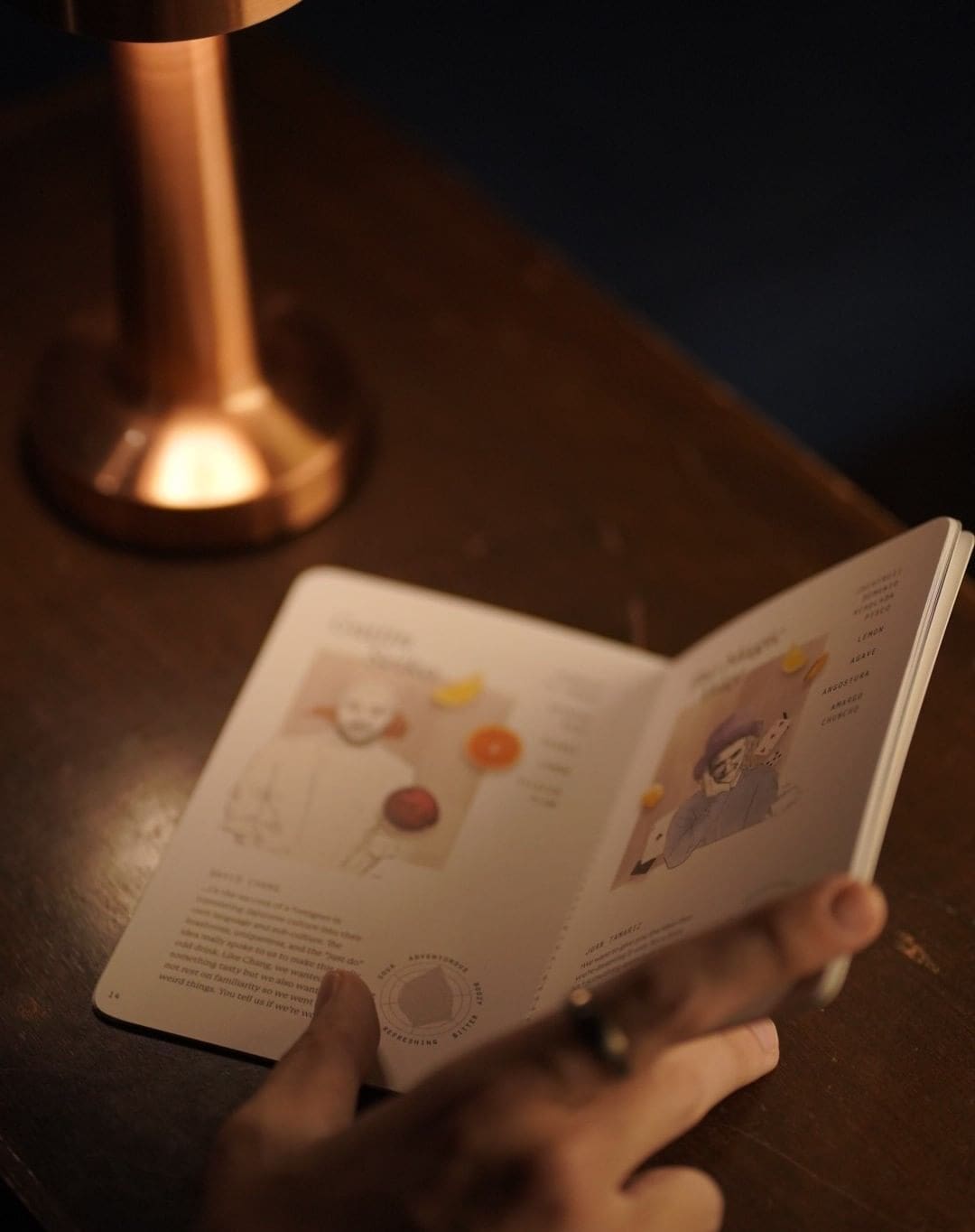 The Curator's beautiful cocktail menu