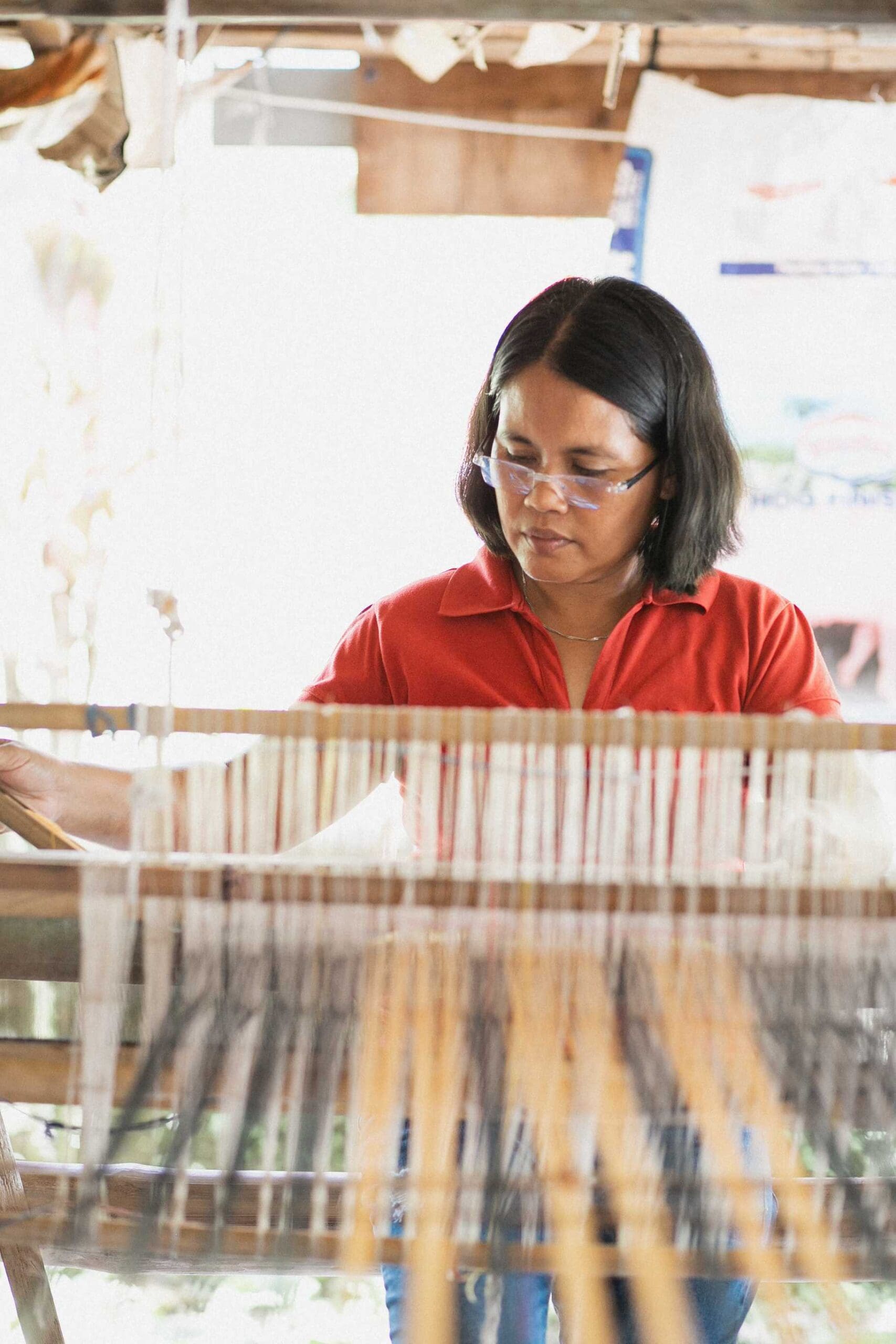 Ate Jelyn envisions her goals beyond the loom and hopes to apply her education in her livelihood