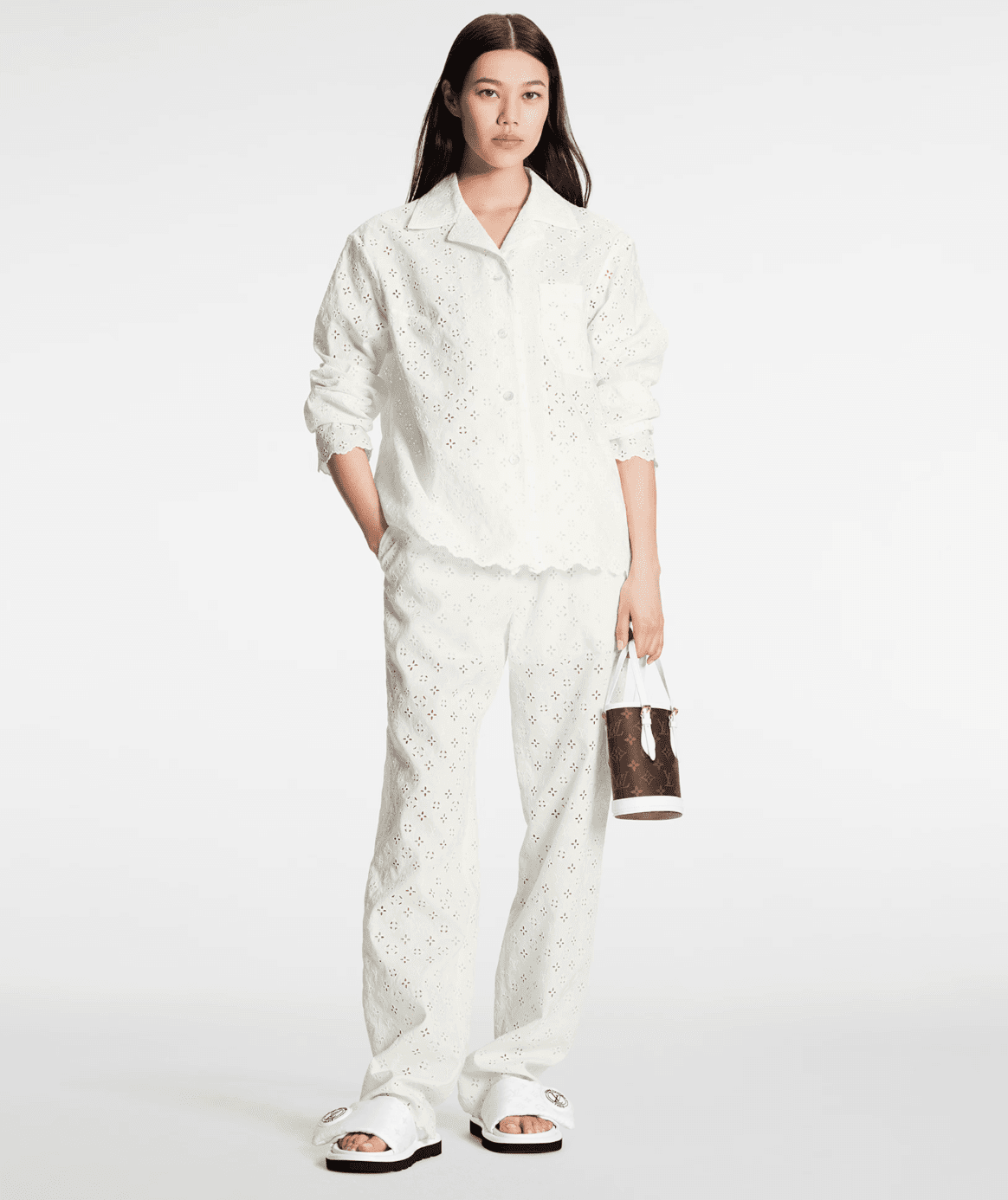 Broderie Anglaise Monogram Pajama Set