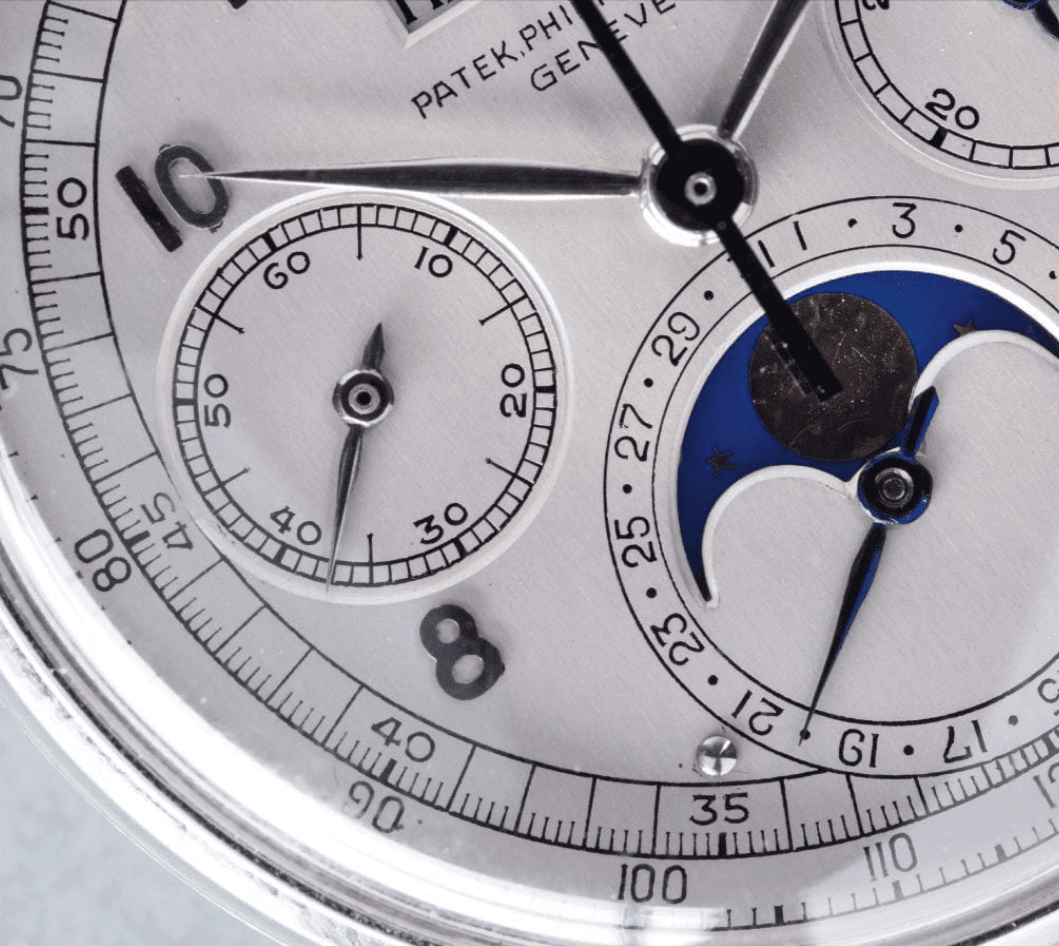 A close-up of the watch's face