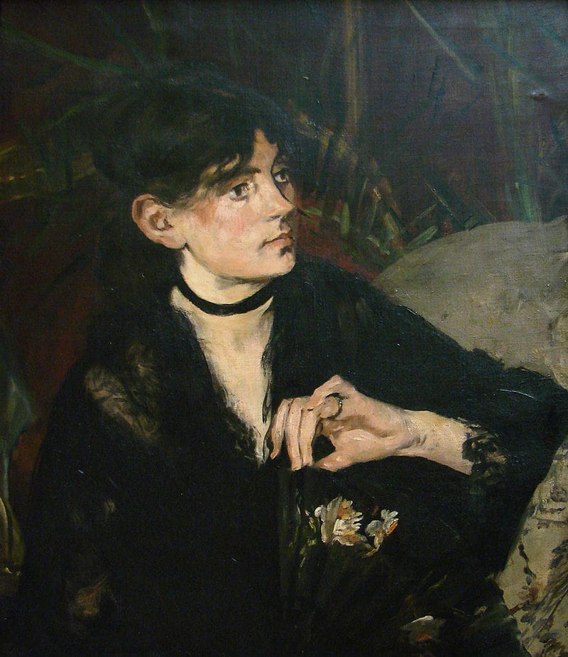 Manet's final portrait of Morisot, "Berthe Morisot with a Fan"