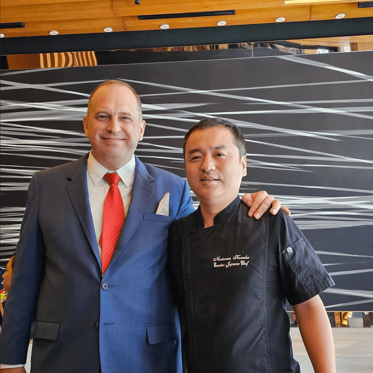 Solaire's Director of Beverage Daniel Blais and Yakumi's Executive Chef Norimasa Kosaka
