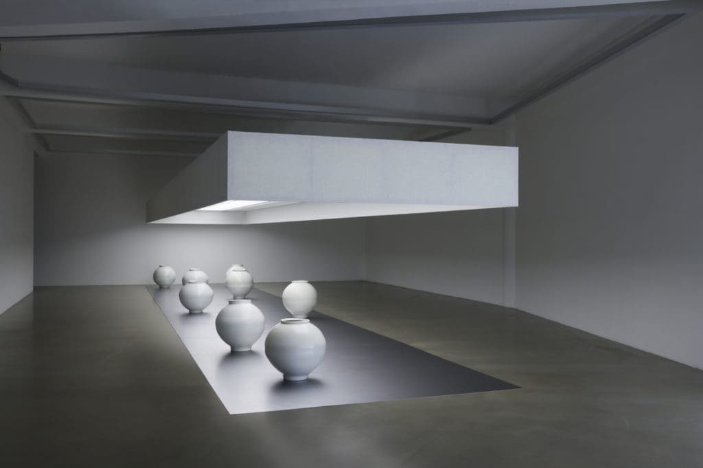 A collection of moon jars from Dae-sup Kwon