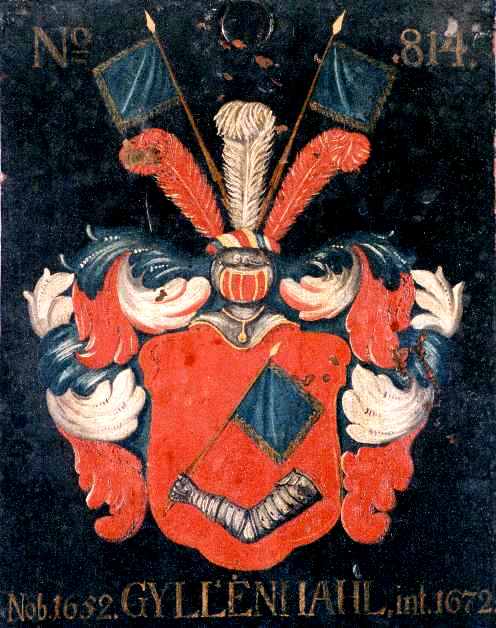 The official crest of the Gyllenhaal family