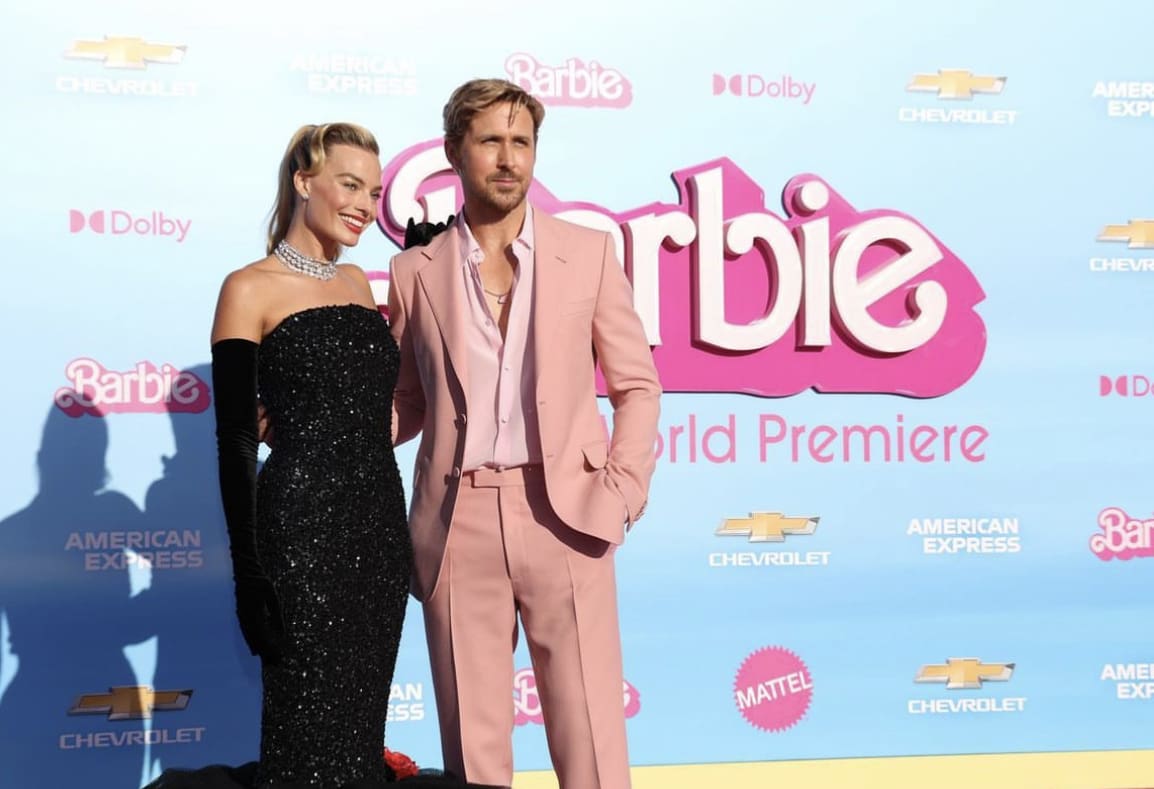 Margot Robbie and Ryan Gosling at the Barbie World Premiere.