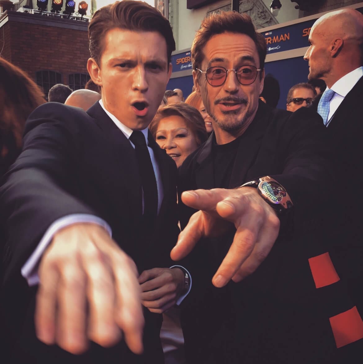 Tom Holland and Robert Downey Jr. RDJ is wearing an Urwerk UR-110.