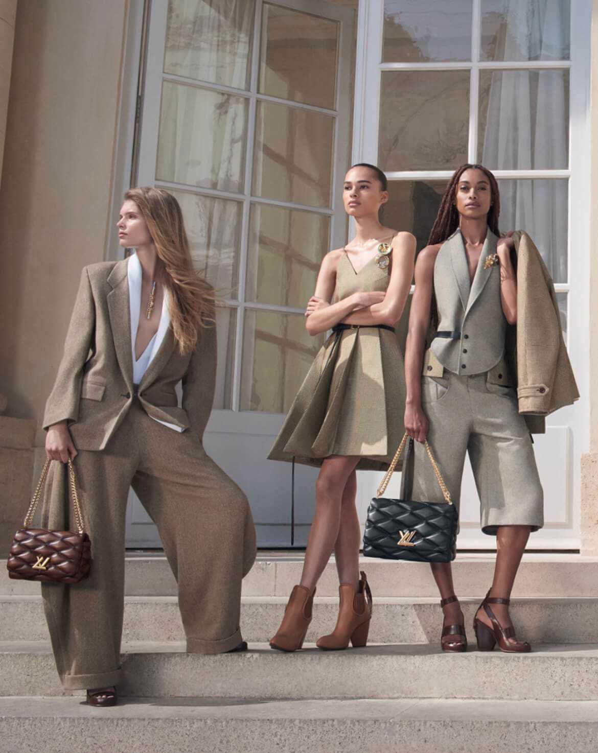 Women's Fall-Winter 2023 of Louis Vuitton (LV). The GO-14 bag recalls Nicolas Ghesquieres debut fashion show for the Maison in October 2014.