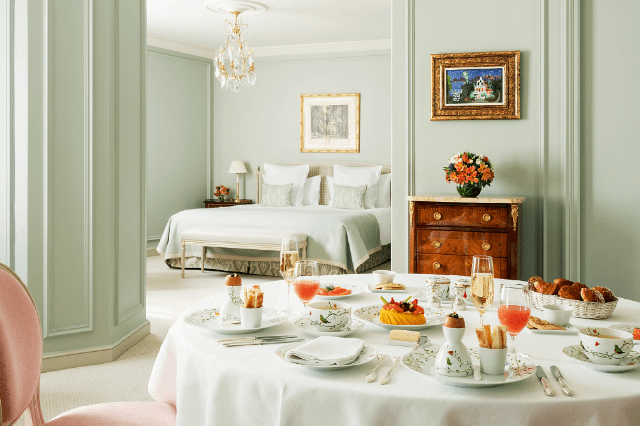 Five-star accommodations with classic French sensibilities await guests at Le Bristol