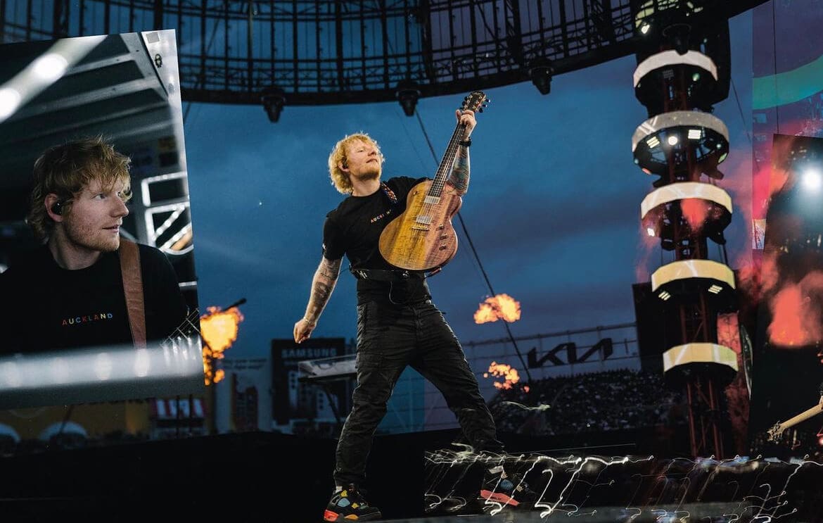 Ed Sheeran at a concert.