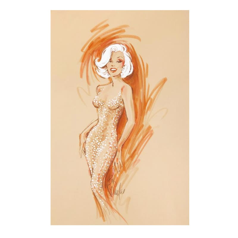 The Bob Mackie sketch of Monroe’s famous Jean Louis dress