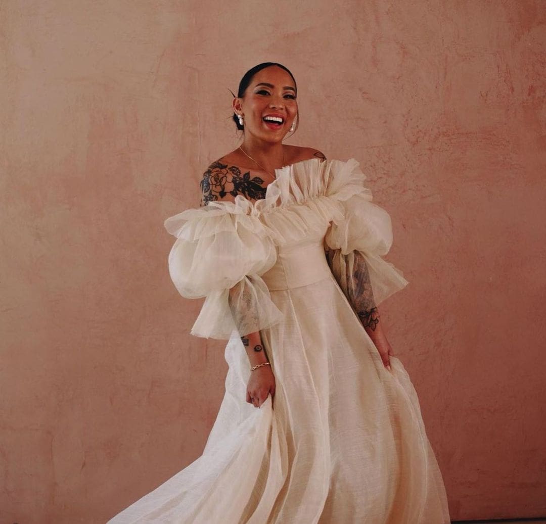 A bespoke Piña bridal gown from Vania Romoff