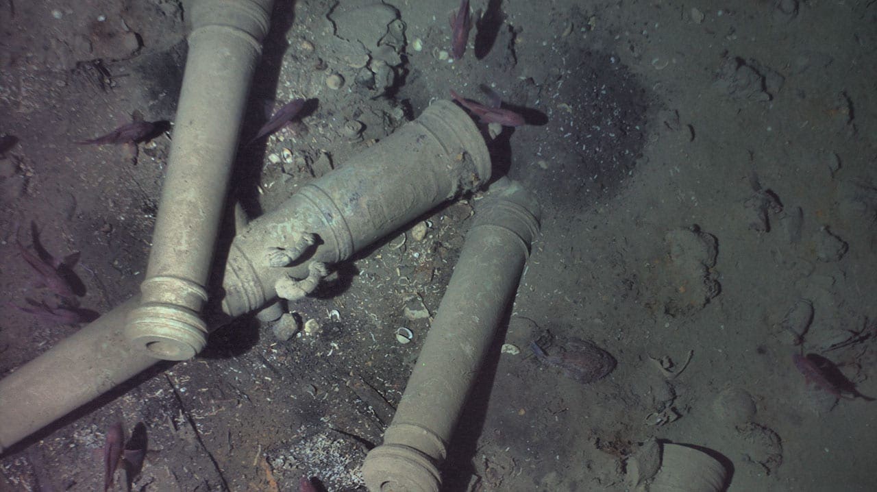 Canons by the shipwreck