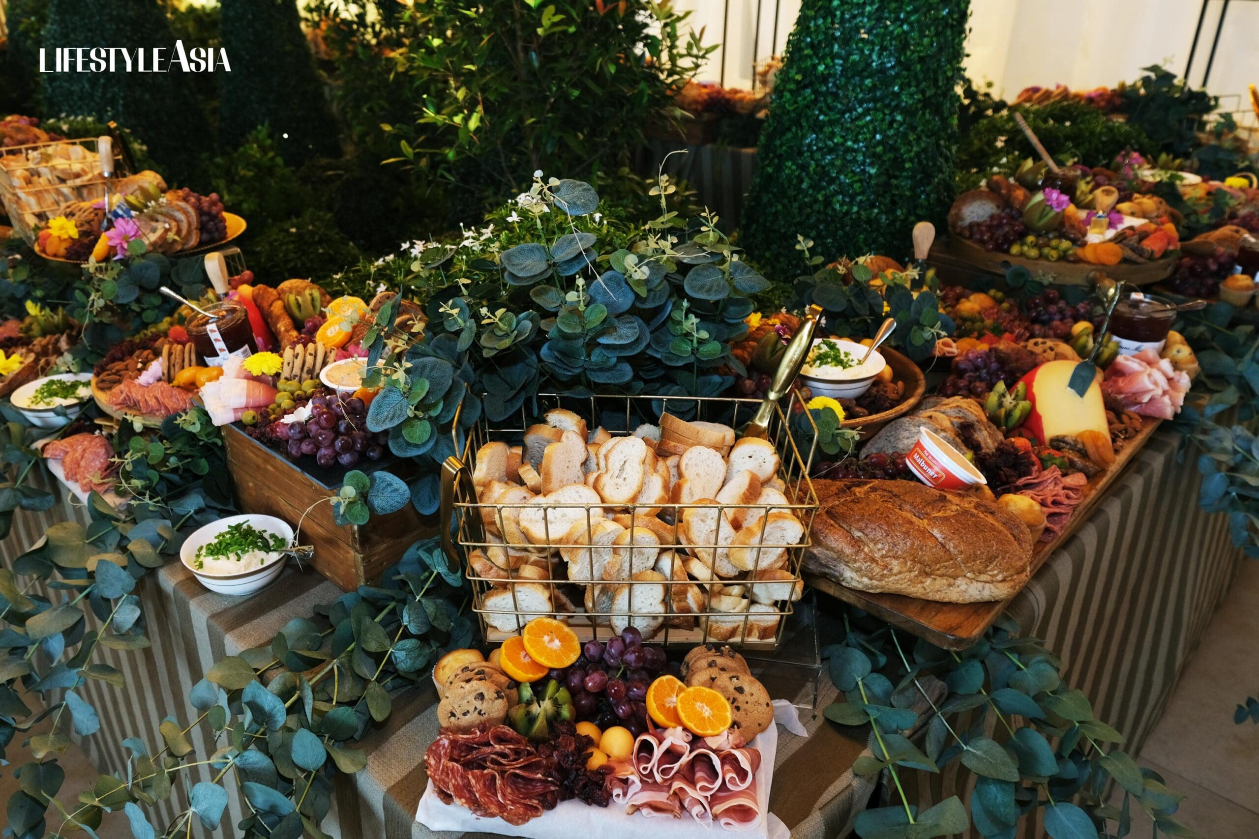 Guests were treated to gustatory and visual pleasures with a colorful grazing spread