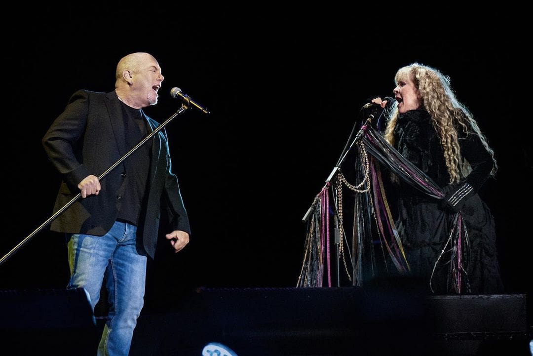 Billy Joel and Stevie Nicks performing in their “Two Icons One Night Tour” in 2023