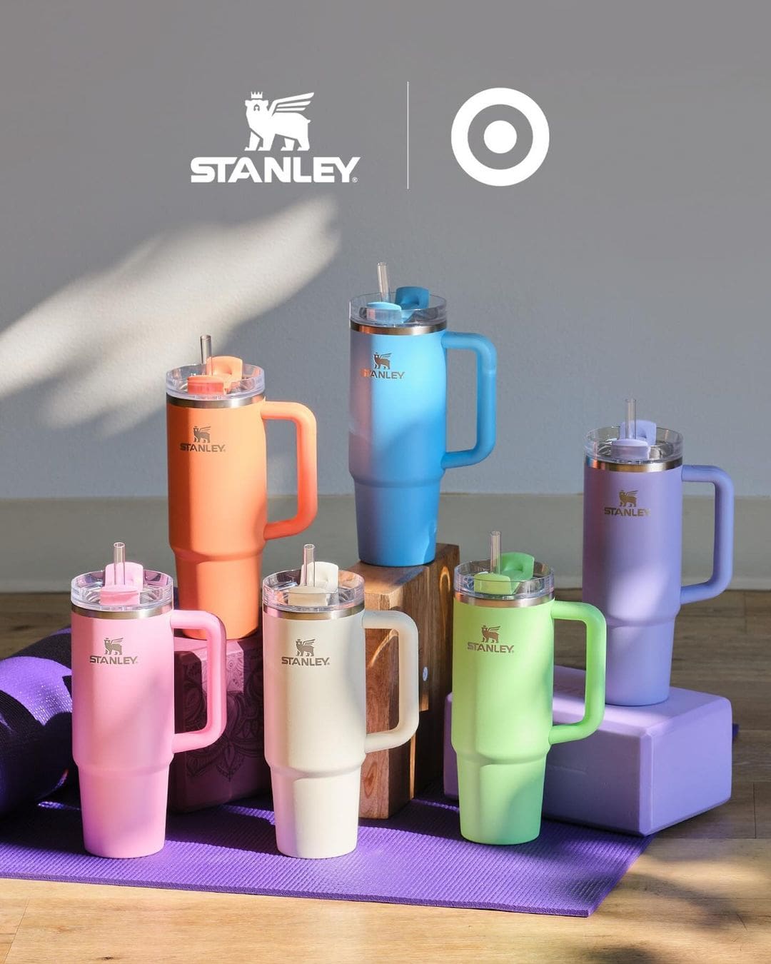 Stanley's Quencher tumblers in a variety of vibrant colors