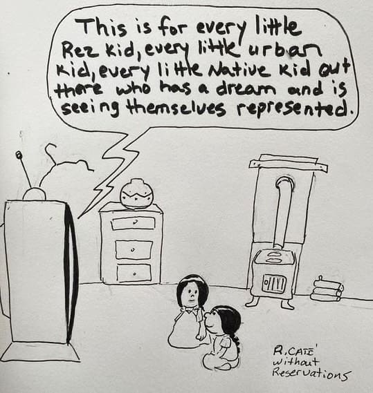 An art from Ricardo Carte featured a part of Lily Gladstone’s speech