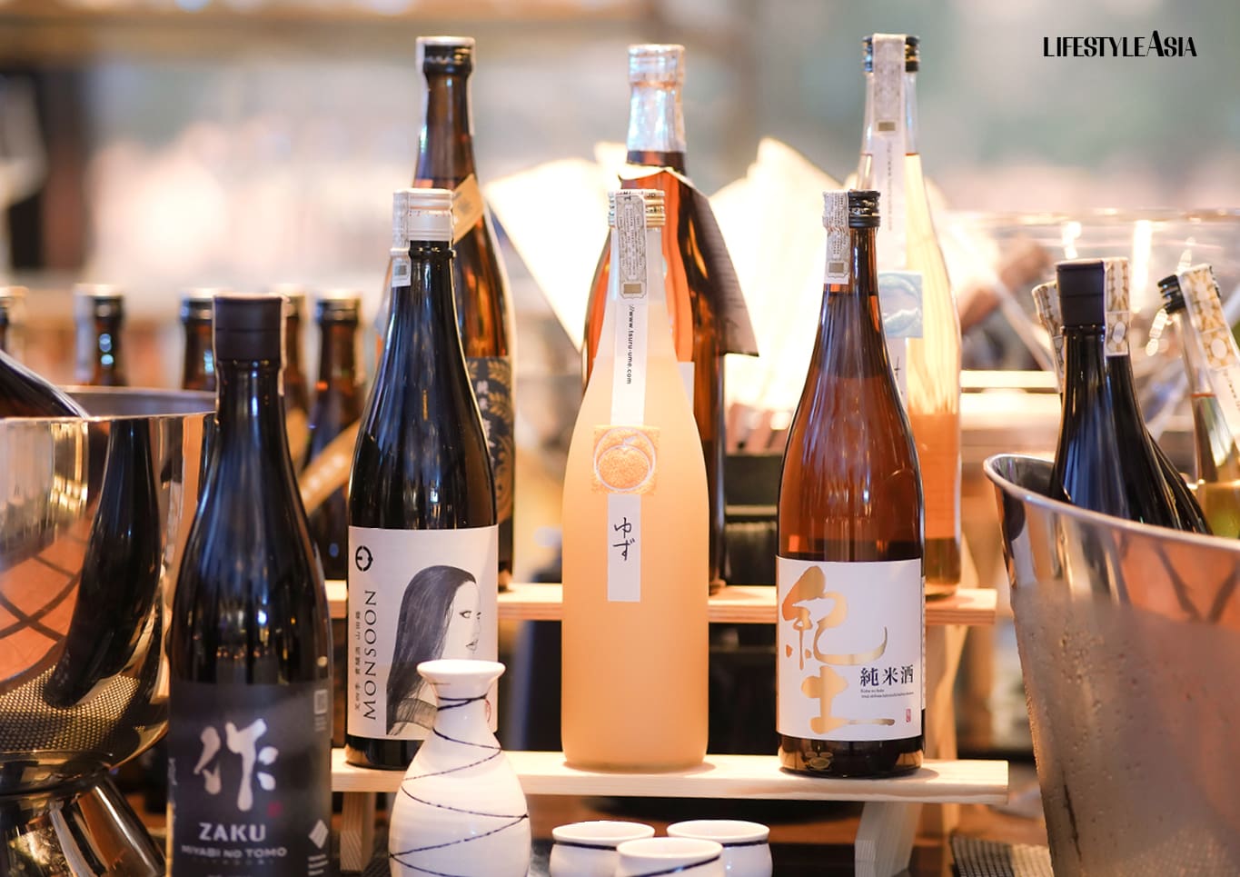 A selection of premium sake for the evening