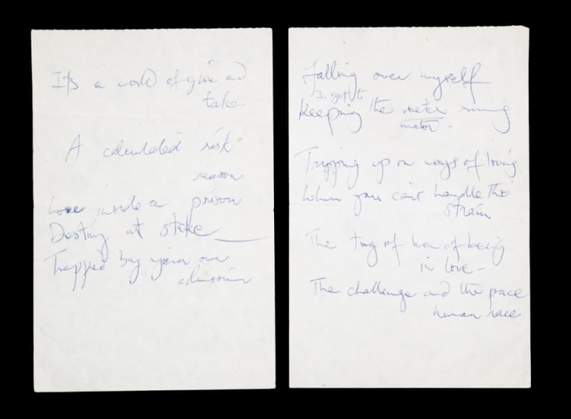 Freddie Mercury’s lyrics from an unreleased song