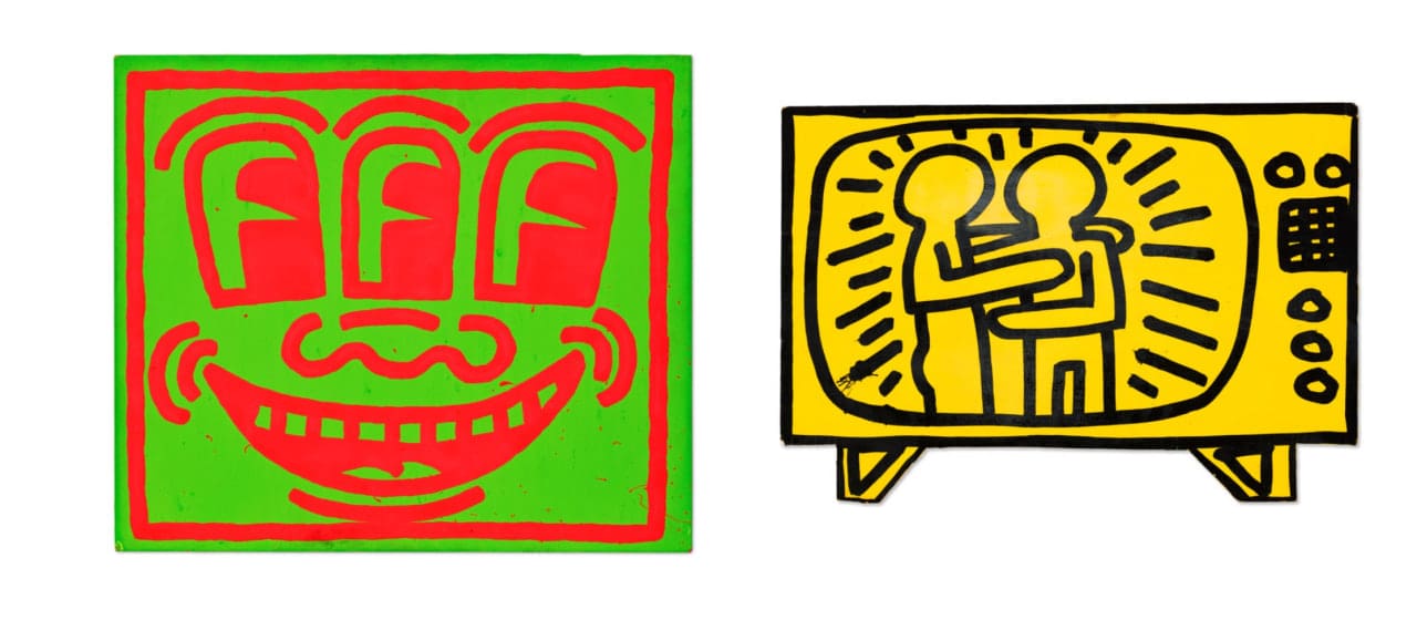 Keith Haring’s Untitled works (1958-1990) both sold for more than their approximate value.