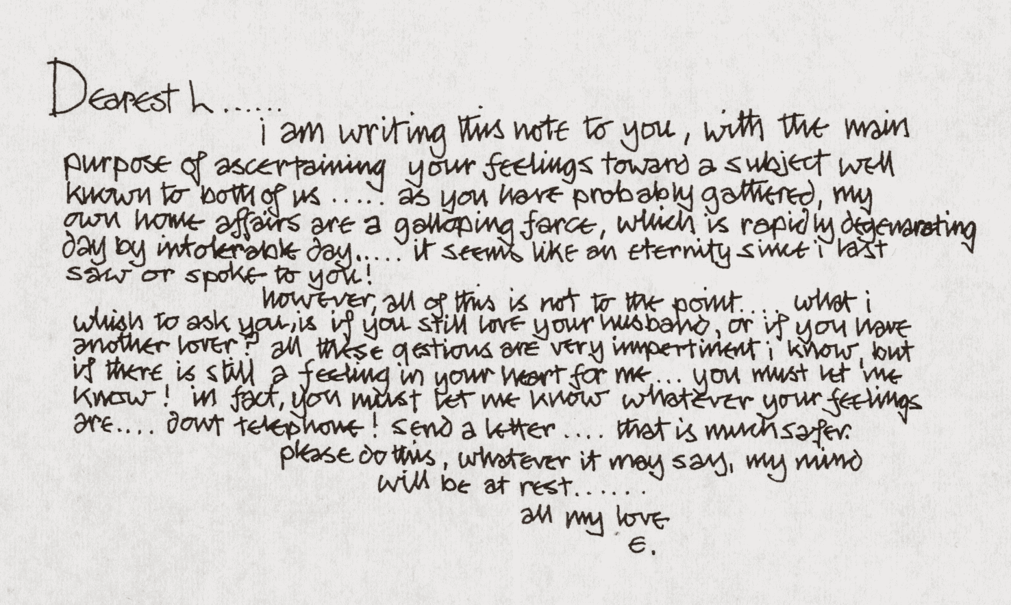 One of Eric Clapton’s letters which joined the Pattie Boyd auction at Christie’s
