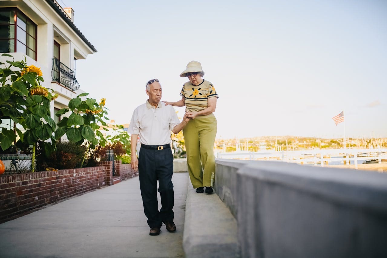 Asian elderly couple