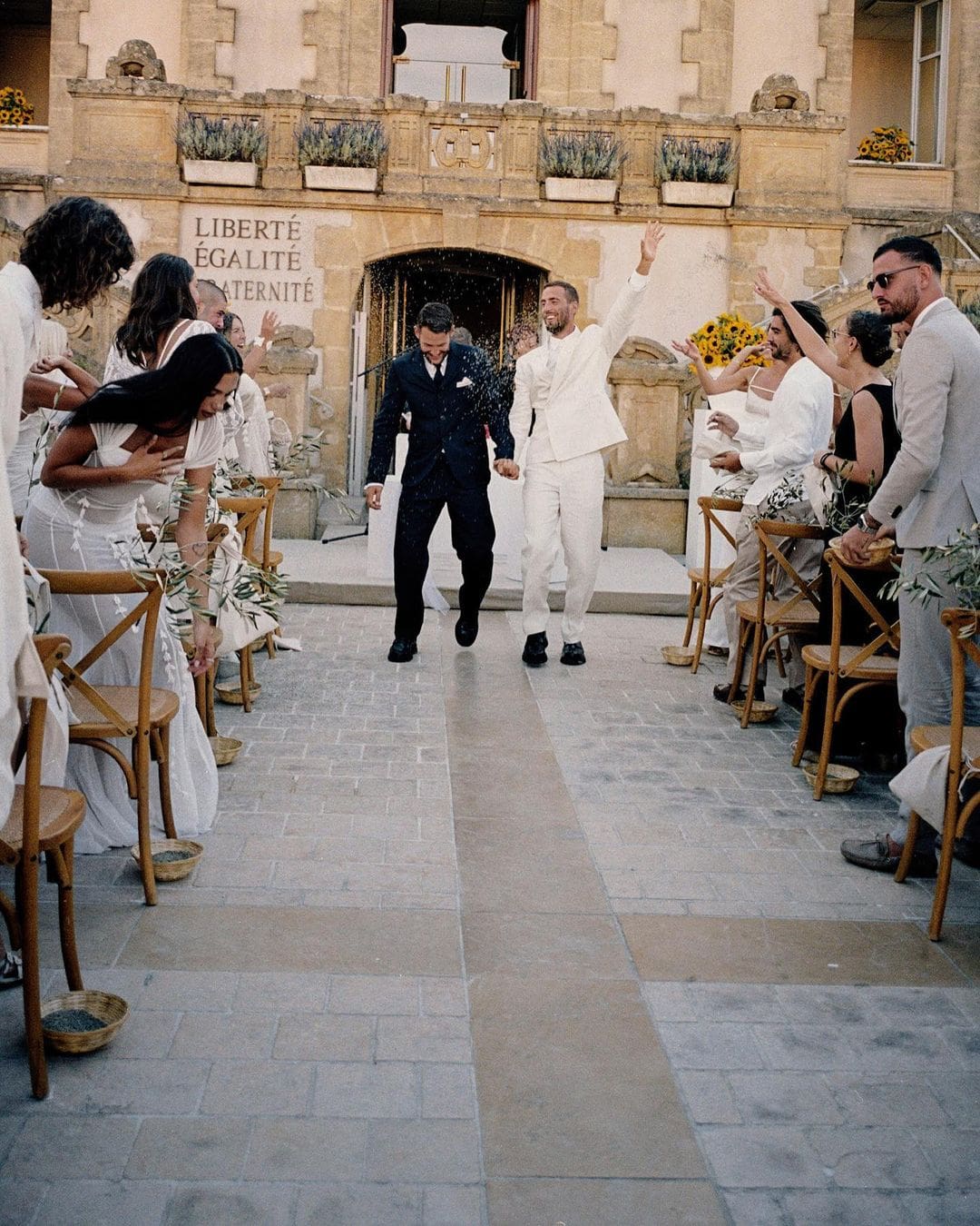 Simon Porte Jacquemus and Marco Maestri in their wedding