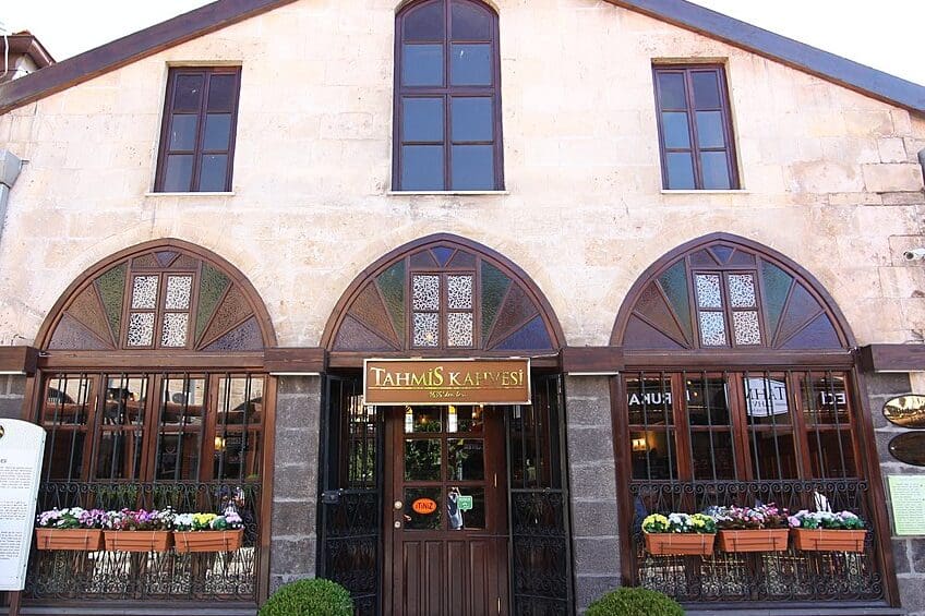 The facade of Tahmis Kahvesi in Gaziantep, Turkey