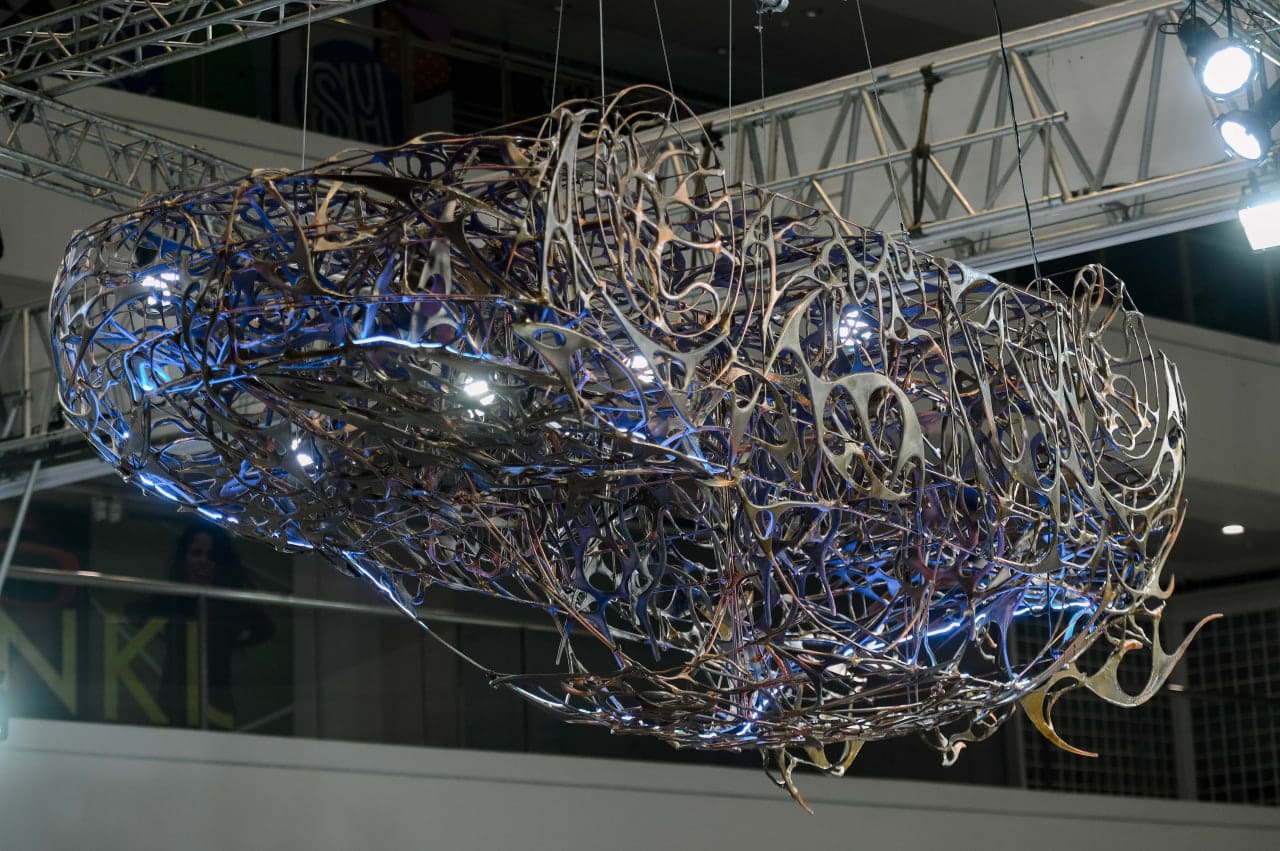 Leeroy New’s ceiling installation, the “Bioniq 1.0”