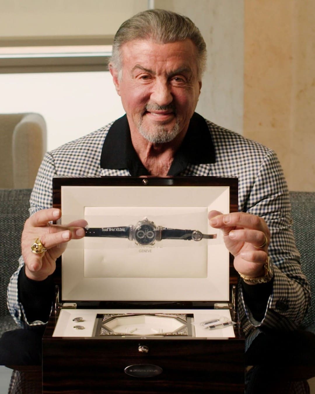 Sylvester Stallone with his Patek Philippe Grandmaster Chime