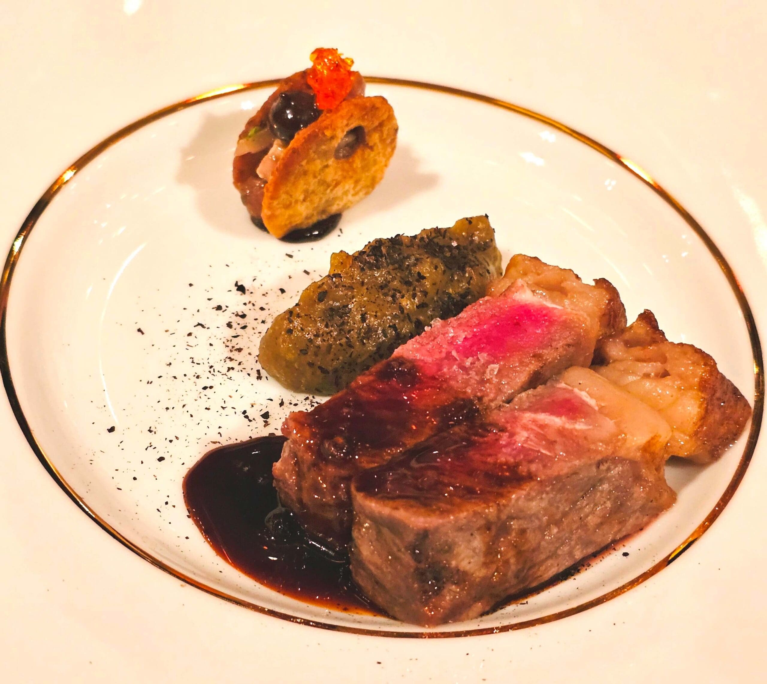 LEFT: Lobster Tortellini; RIGHT: Shimo Artful Striploin