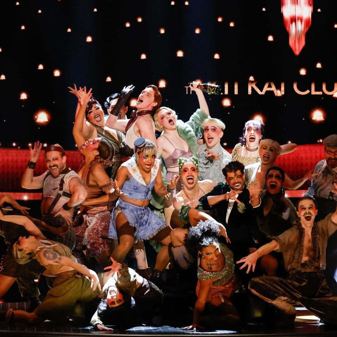 Eddie Redmayne and the company of Cabaret