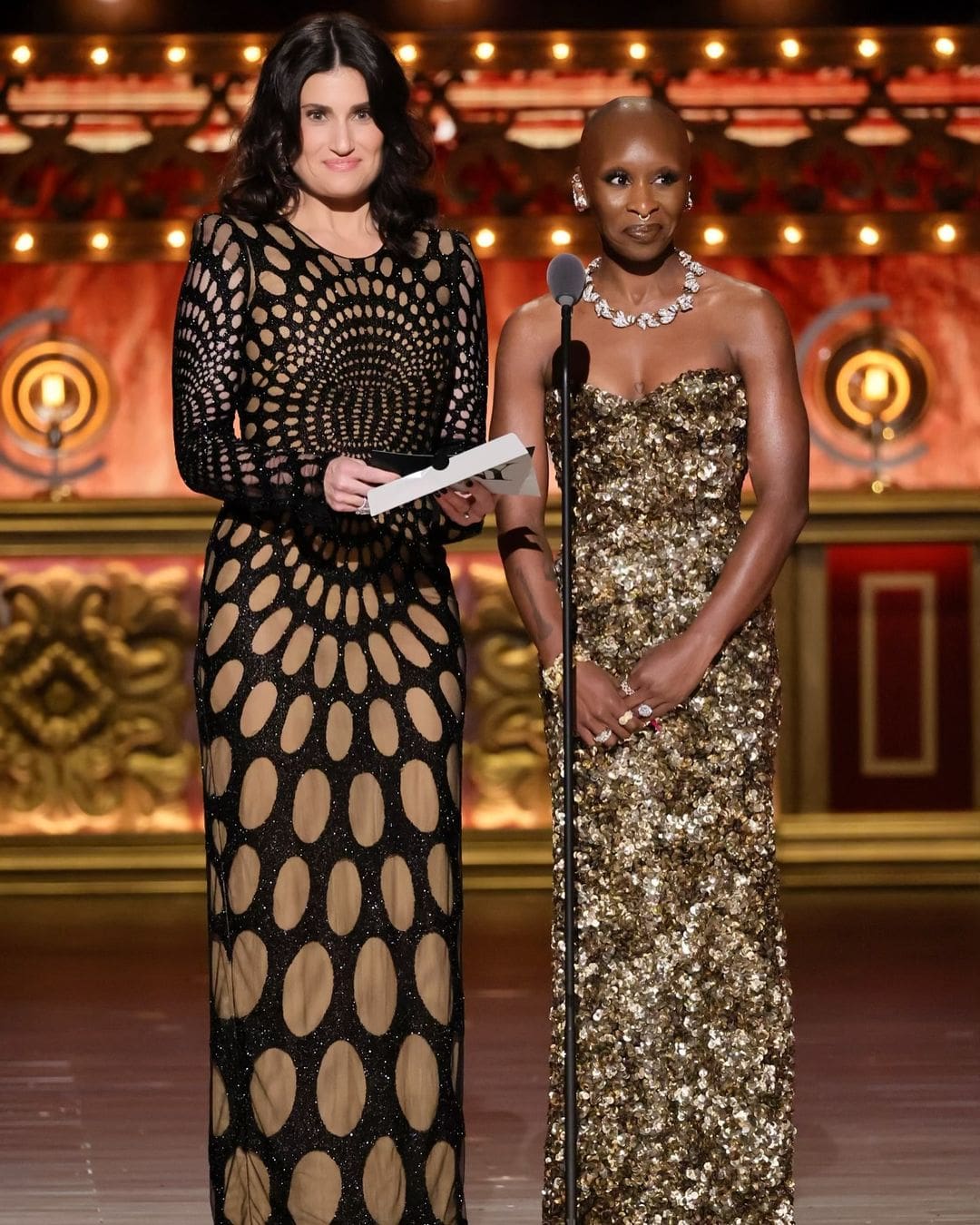 Idina Menzel and Cynthia Erivo at the Tony Awards