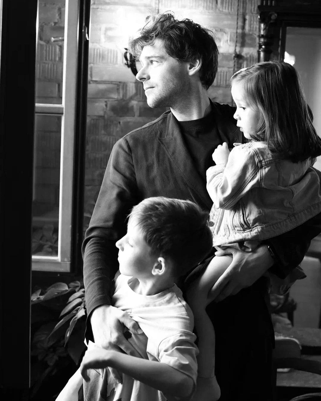 Vladimir Shklyarov with his two children
