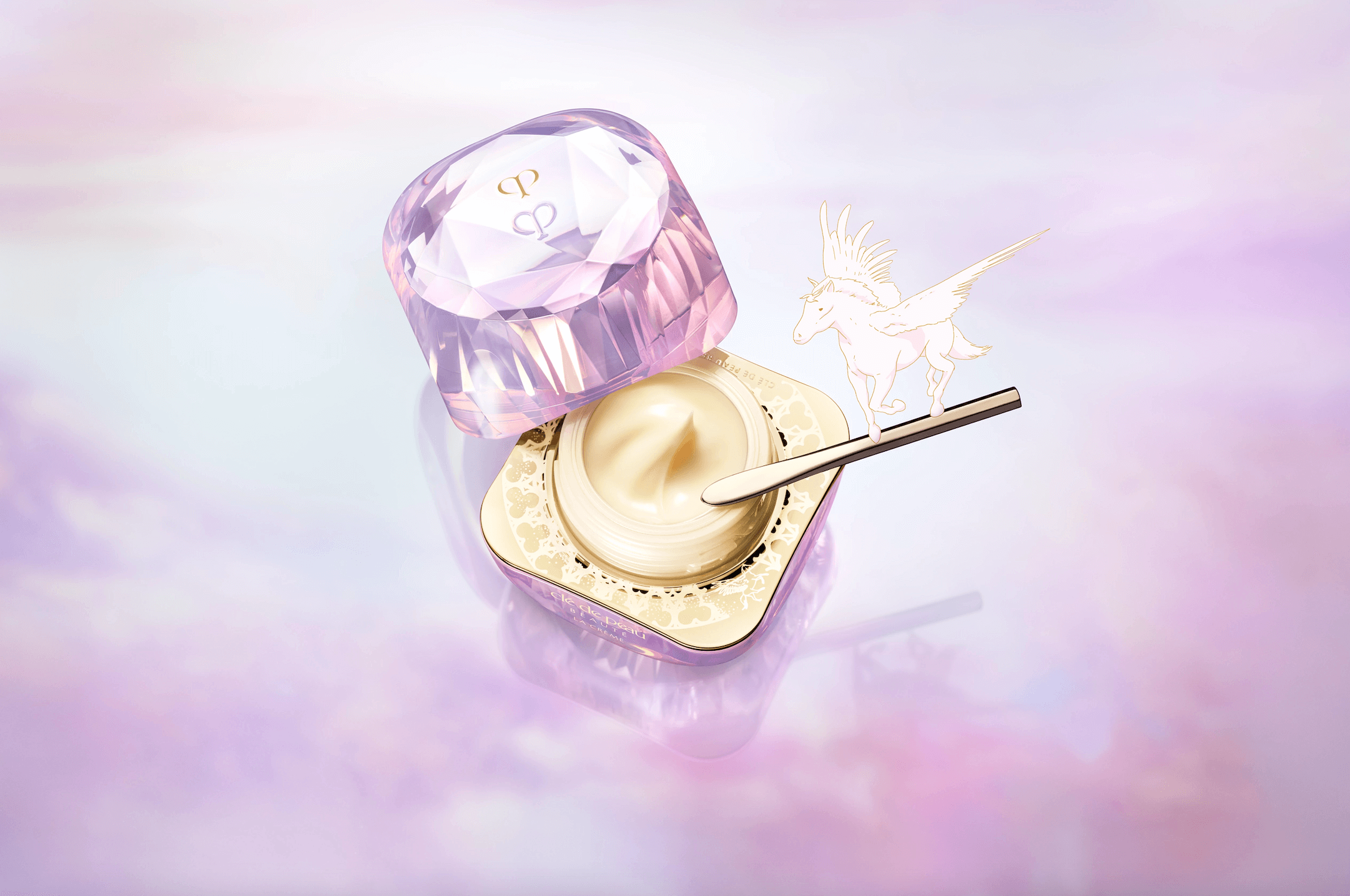 Clé de Peau Beauté La Creme moisturizer in a pink crystal holiday jar