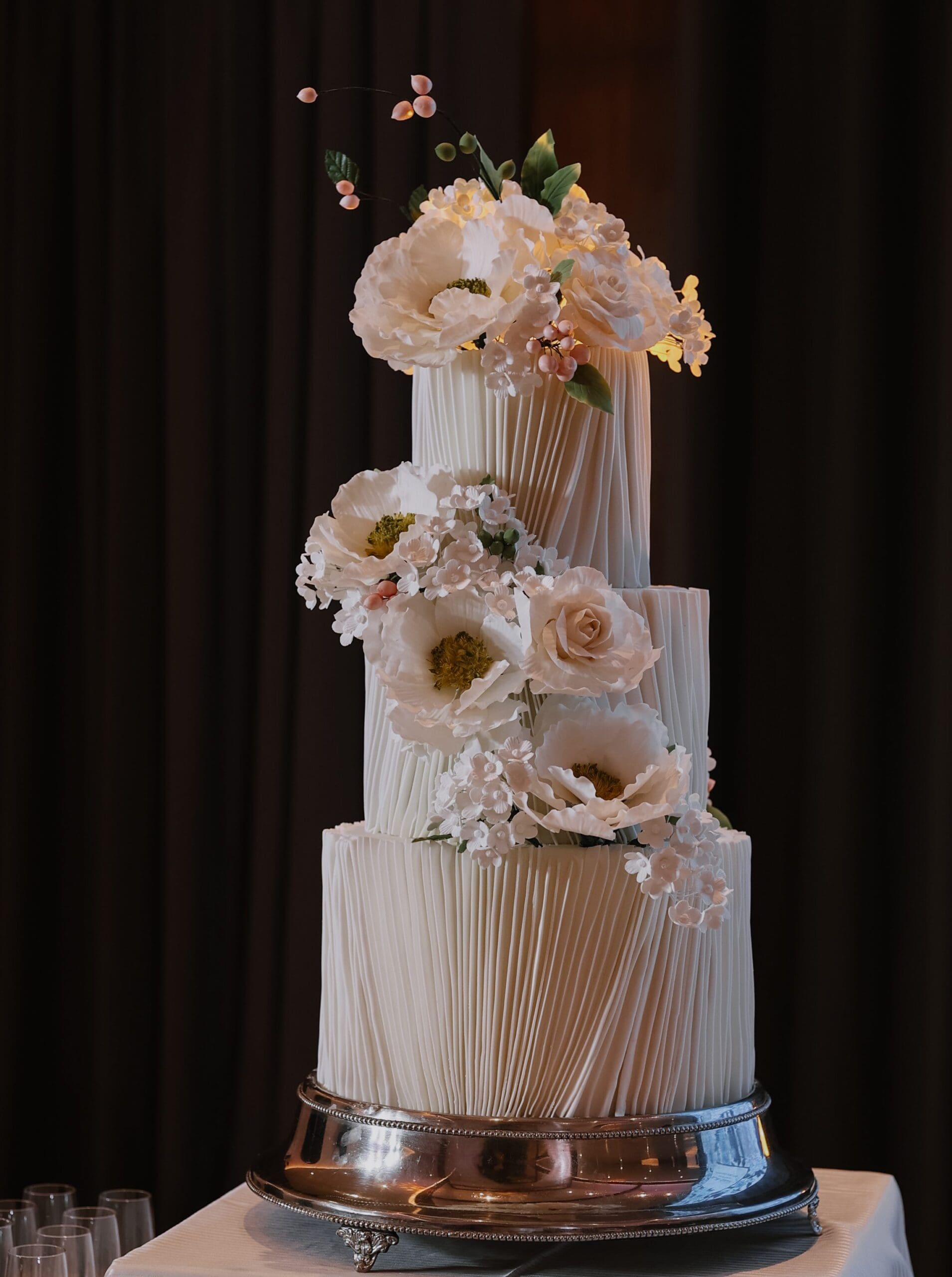 A wedding cake inspired by Issey Miyake's exquisite pleats, meticulously crafted by Heny Sison