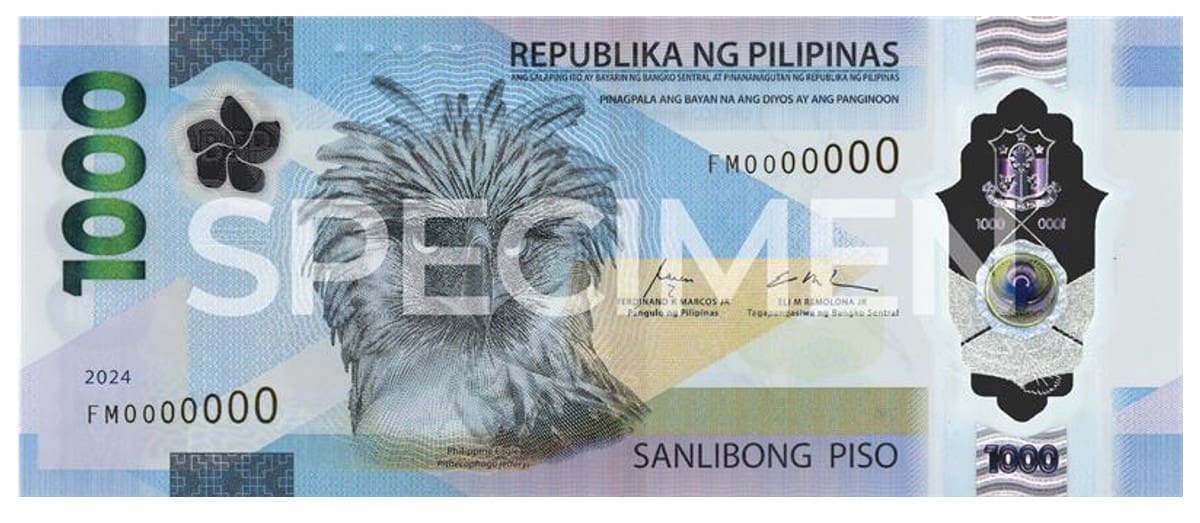 1000 peso banknotes philippine eagle