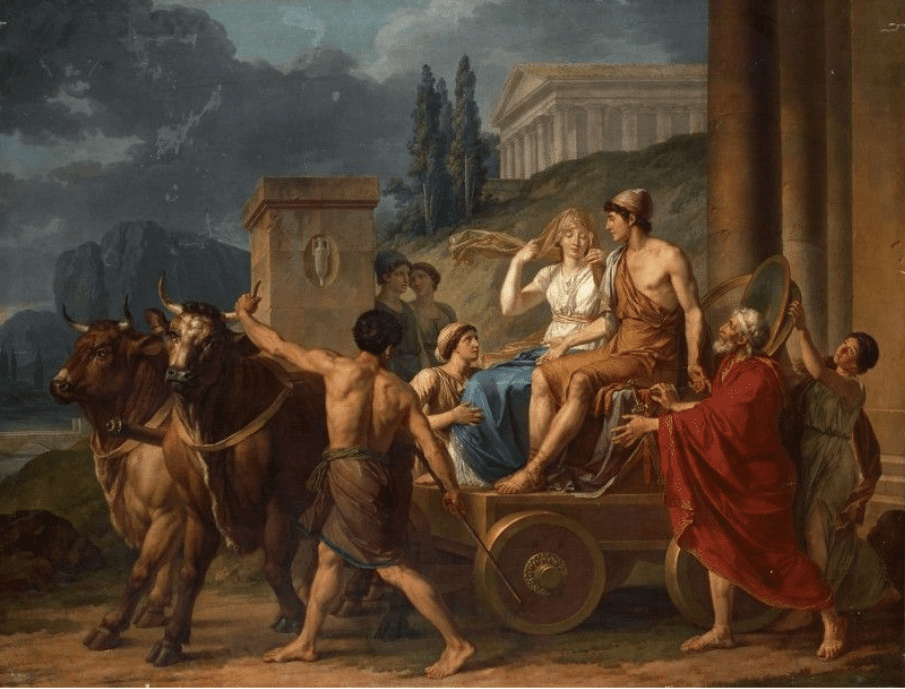 Penelope and Odysseus in a painting by Jean-Jacques François Le Barbier dit Le Barbier l’Aîné (1789)