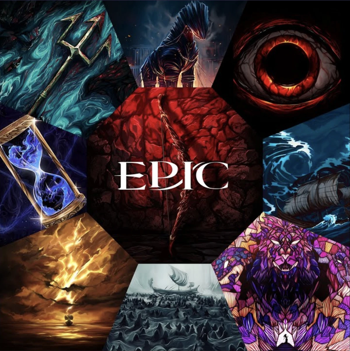 The various album artworks of Epic: The Musical