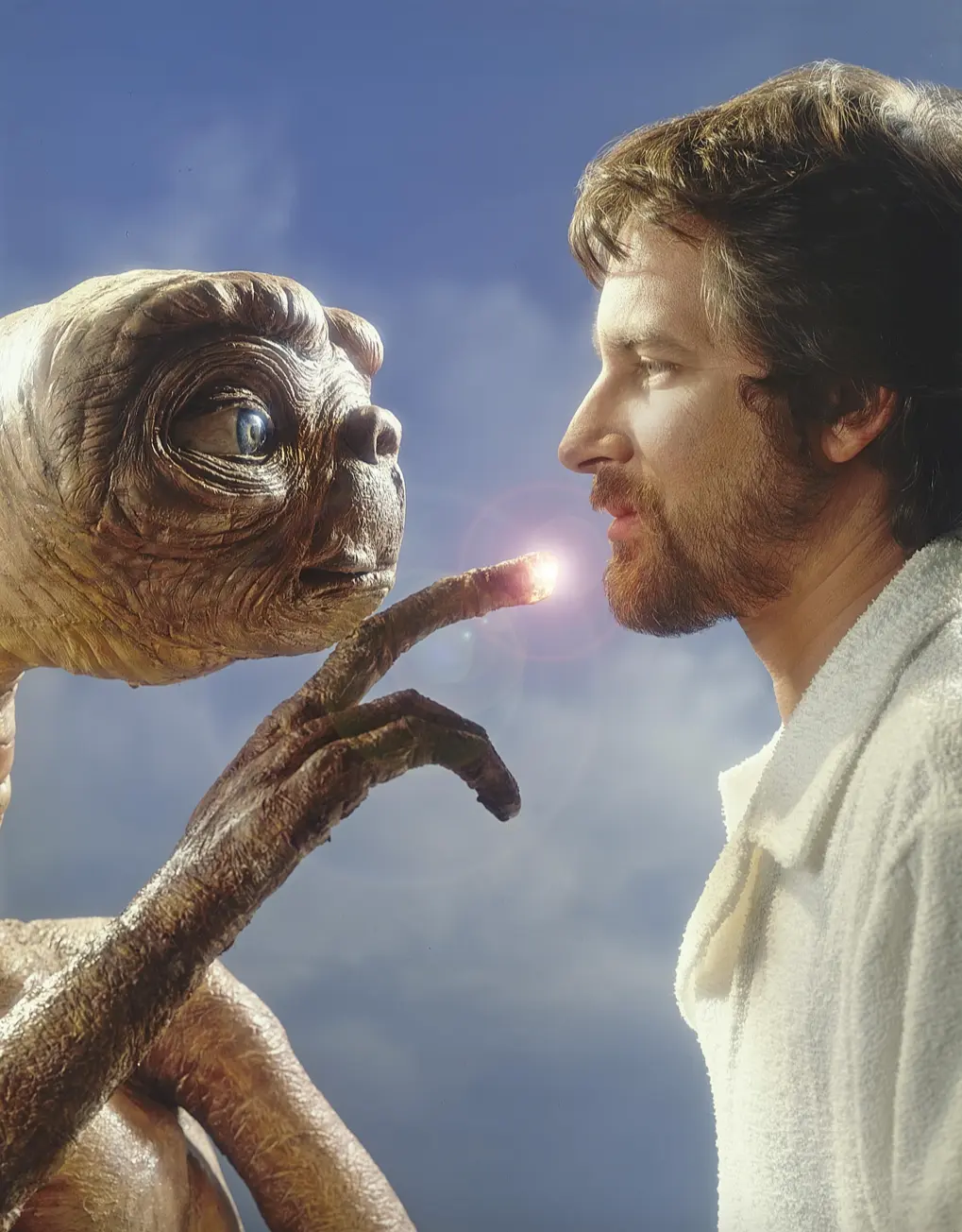 Publicity shot with Steven Spielberg, the world's most famous director: "E.T. the Extra-Terrestrial" (1982)