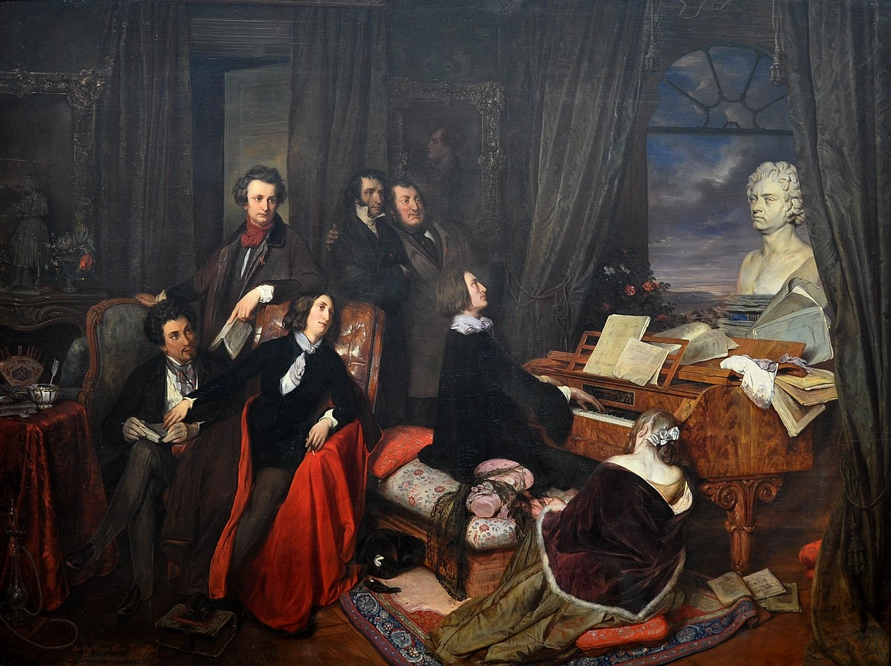 "Franz Liszt Fantasizing at the Piano" (1840) by Josef Danhauser