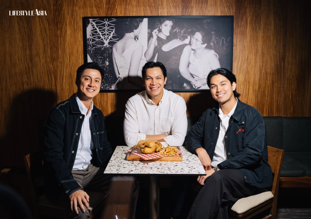 Fourth-generation leaders at Max’s Group (from left): Martin Garcia, Miguel Salud, and Paolo Salud